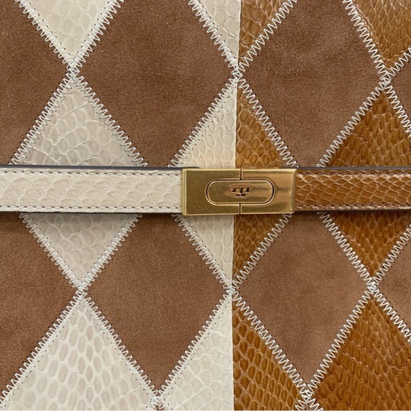 Tory Burch Two-Tone Tan Patchwork Leather Tote - Picture 5 of 8
